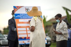 First Lady signing her commitment